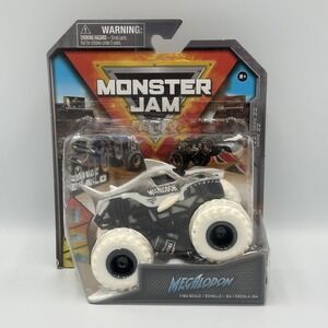 Monster Jam Spin Master Megalodon 2022 Max Contrast Truck With Ramp 1:64 HTF